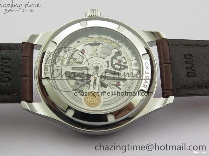 MIROTIME 0413 Original Portuguese IW358304 ZF 1:1 Best Edition SS White Dial RG Markers on Leather Strap A 7077